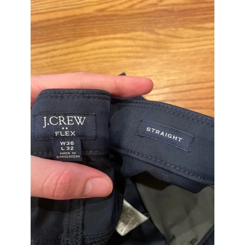 J. Crew Flex Men's Pants 36x32 Blue Grey Straight Fit Tech Performance Lot of 2